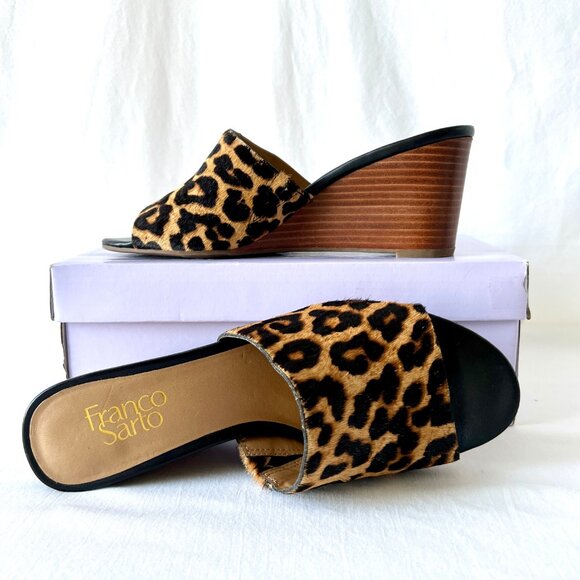 Franco Sarto Slip On Wedge Shoes, McKenna, Cheetah Print, Size 8.5, Like New! - Picture 3 of 12